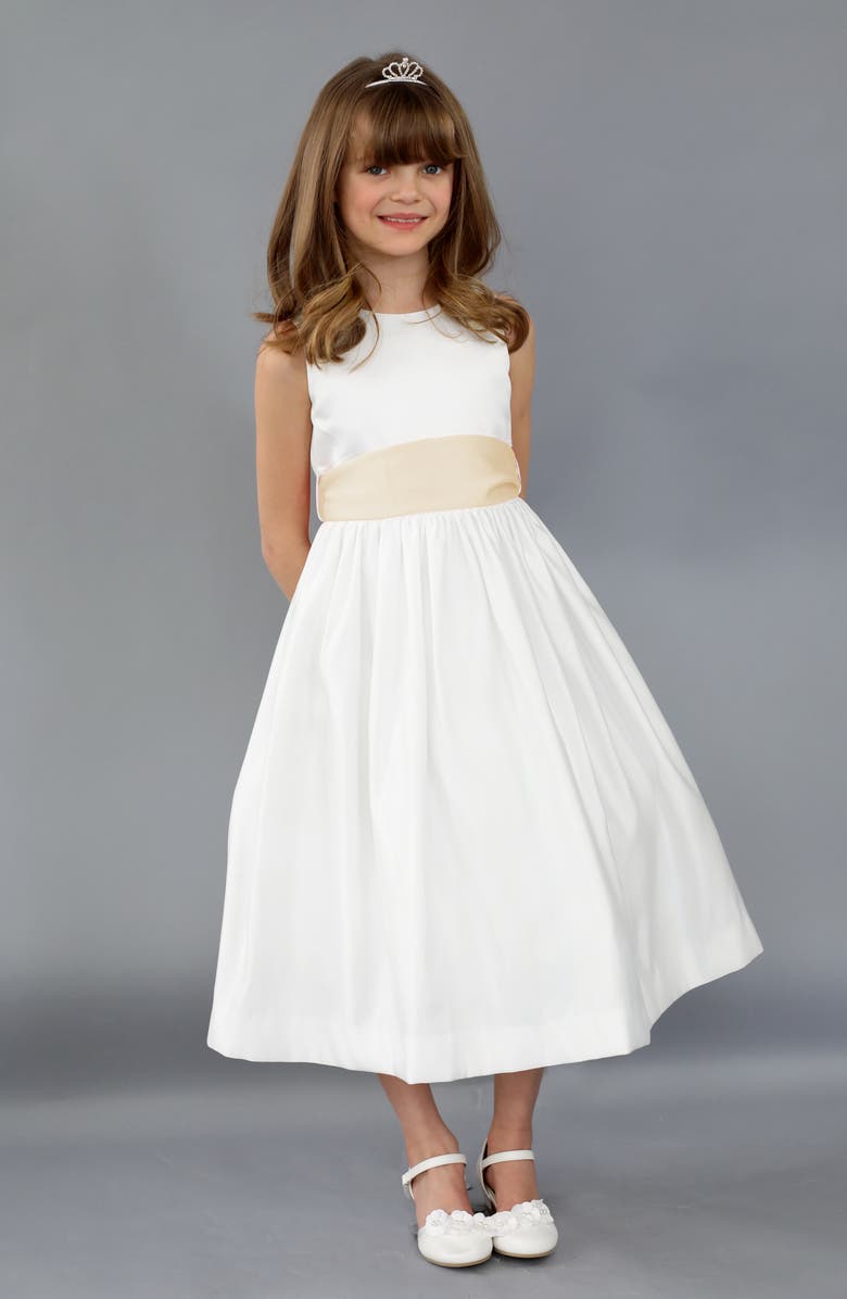 Us Angels Sleeveless Fit & Flare Dress, Alternate, color, White