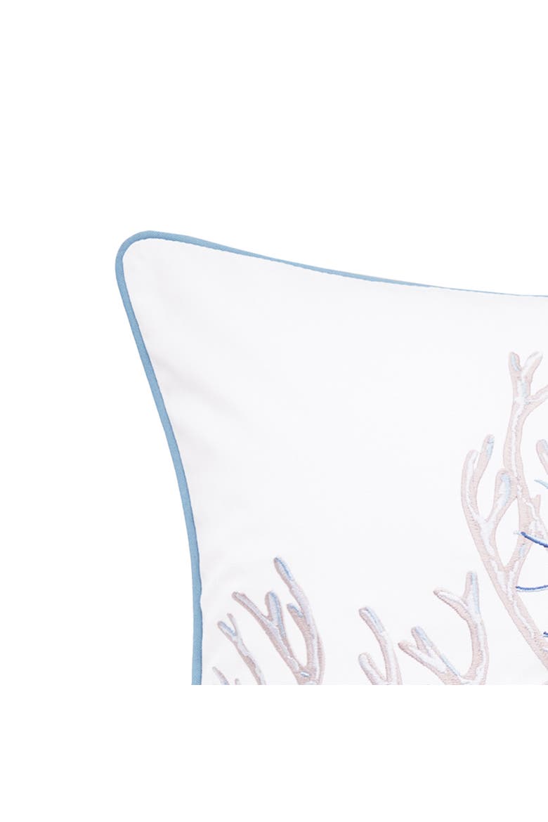 Blue Seahorse and Coral Pillow, Alternate, color, Blue