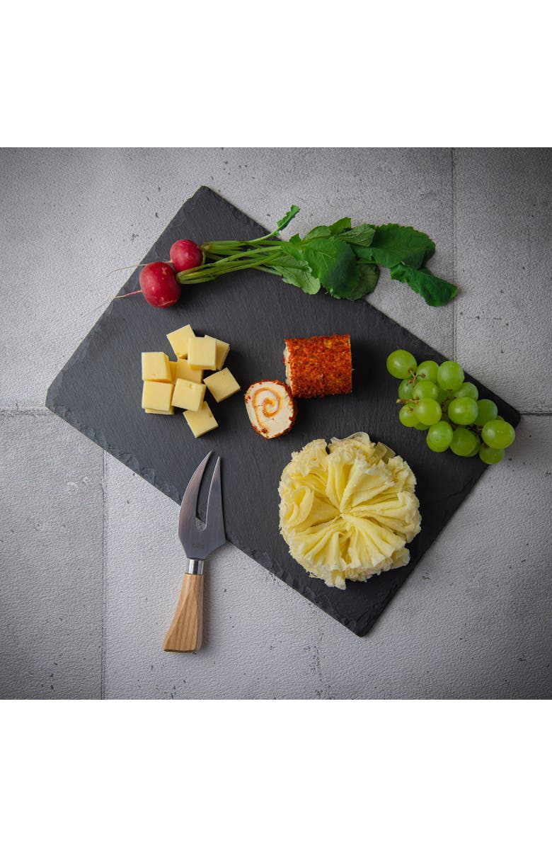 CILIO Slate Serving Board for Cheese and Appetizers, Rectangular, 11.8-Inch  x 7.9-Inch, Alternate, color, Black