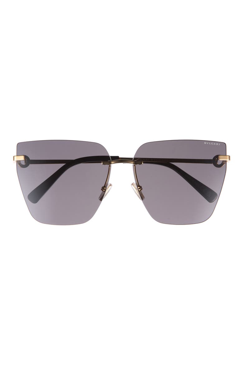 Rimless Butterfly Sunglasses, Main, color, SHINY ROSE GOLD / SMOKE