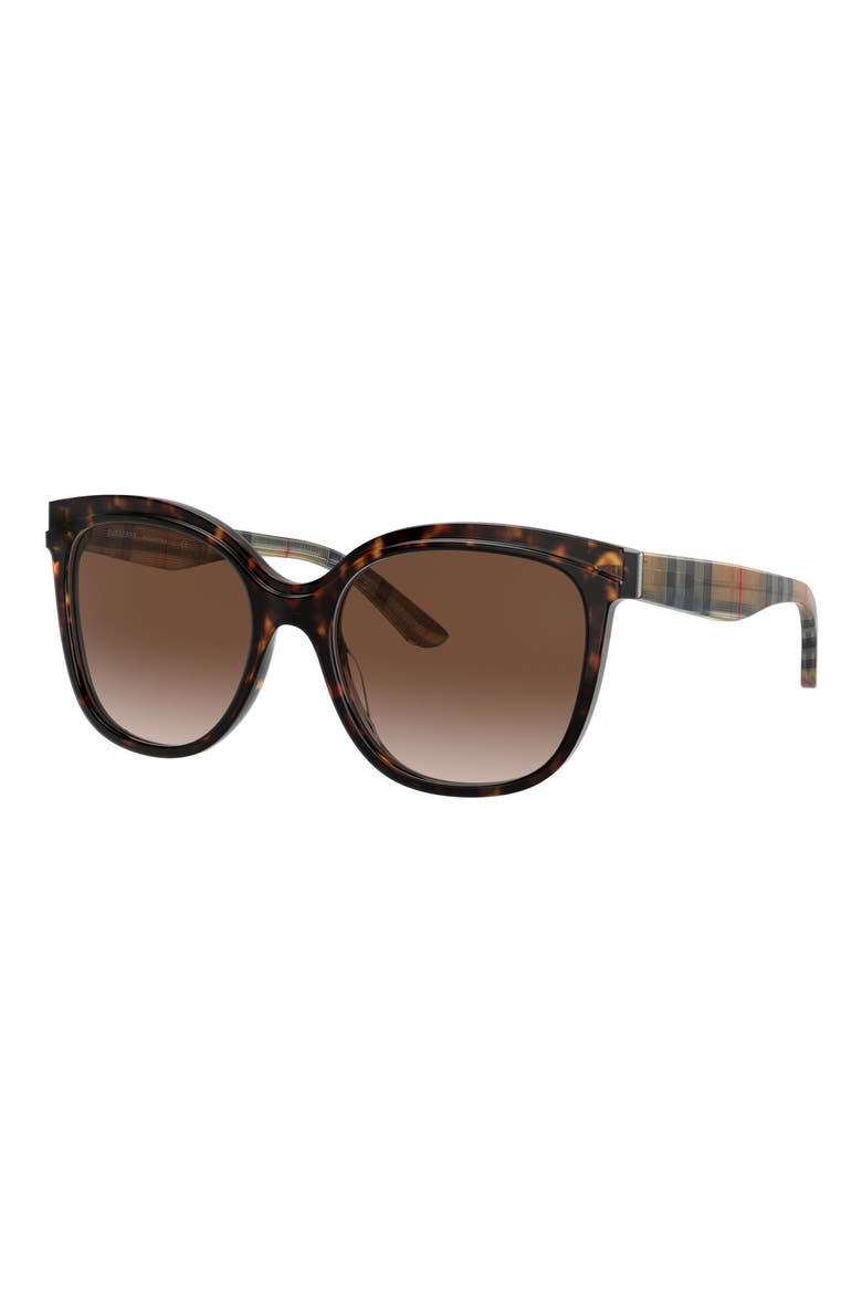 Marblecheck 55mm Square Sunglasses, Alternate, color, DARK HAVANA / BROWN GRADIENT
