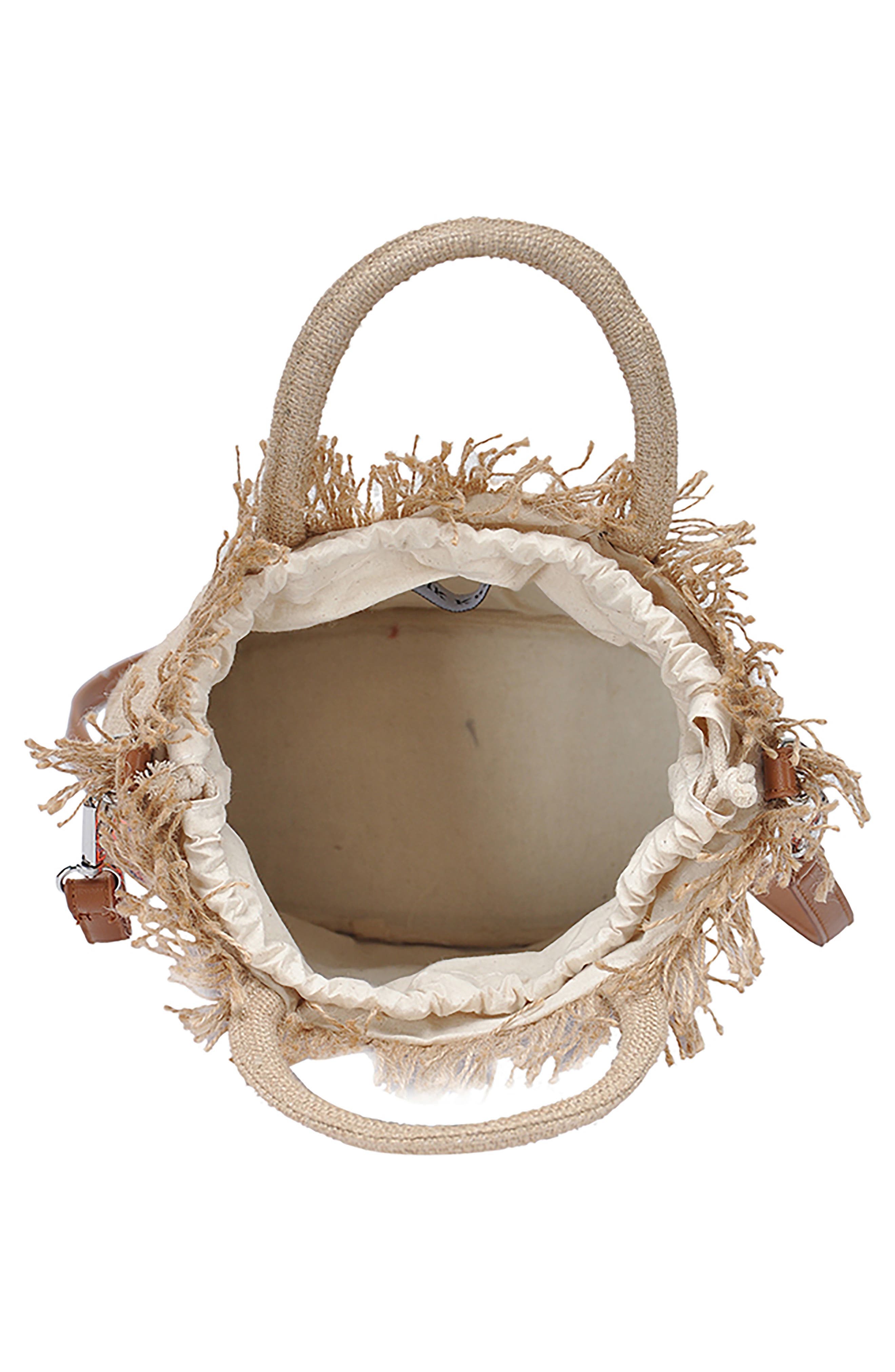 Antik Kraft Embroidered Straw Tote, Alternate, color, 