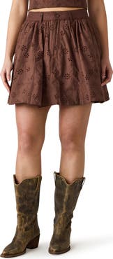 Steve Madden Vanny Floral Eyelet Cotton Miniskirt