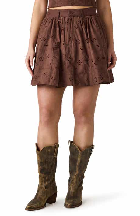 Vanny Floral Eyelet Cotton Miniskirt