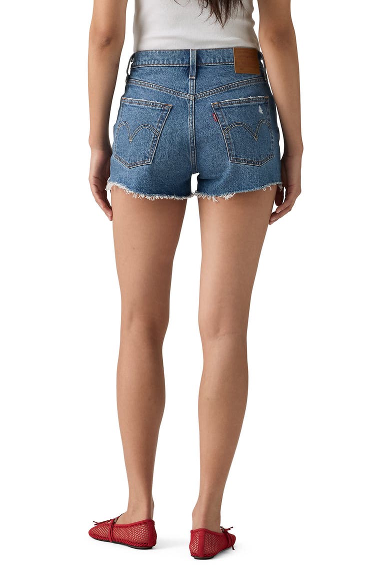 501® Original High Waist Denim Cutoff Shorts, Alternate, color, ROLL AWAY