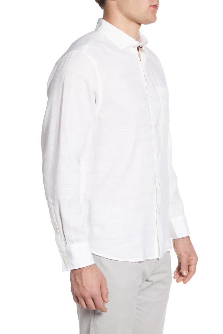 Costa Capri Classic Fit Linen Blend Button-Up Shirt, Alternate, color, WHITE