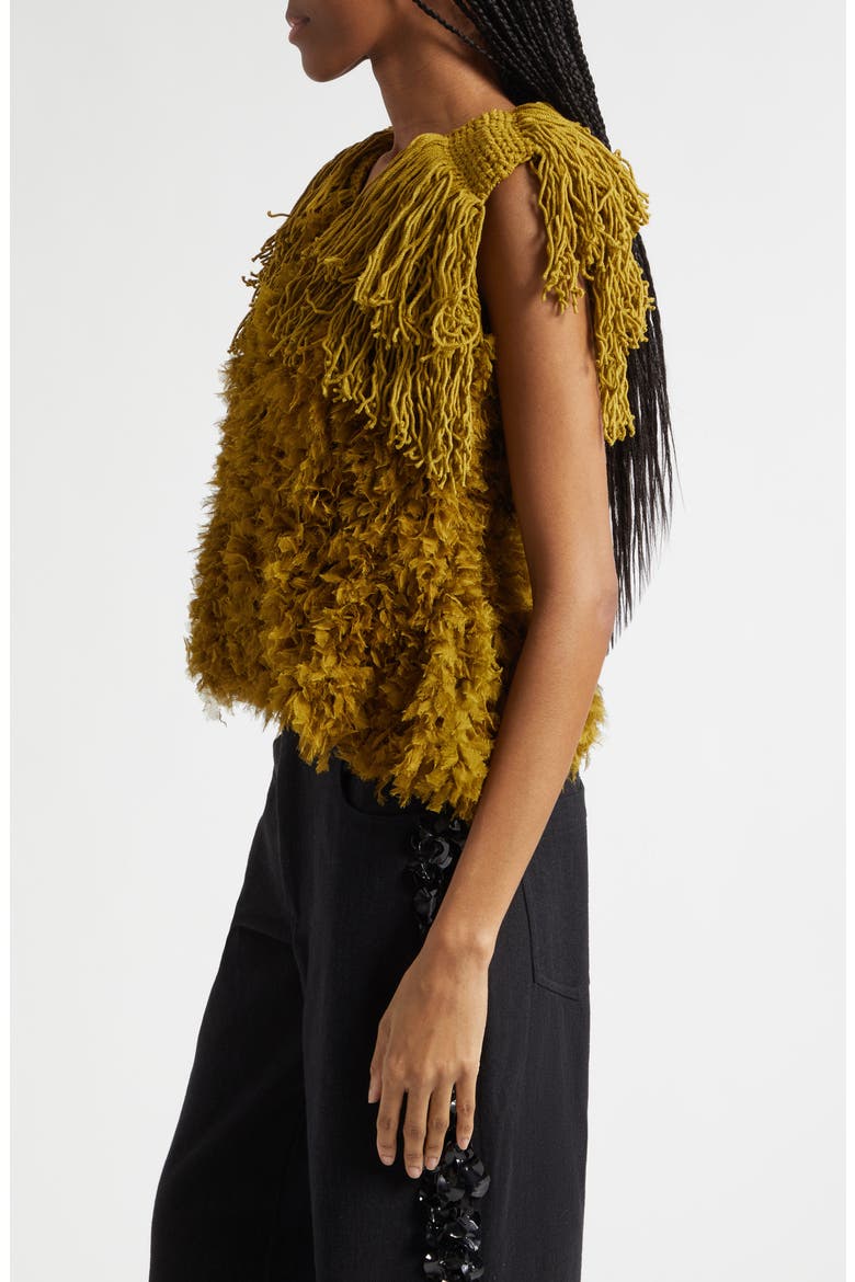 Bambola Mixed Media Top, Alternate, color, CUMIN