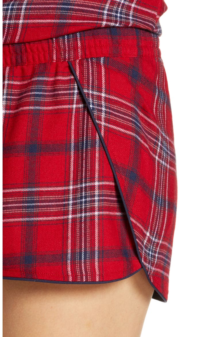 Milo Flannel Short Pajamas, Alternate, color, CHILI PEPPER PLAID