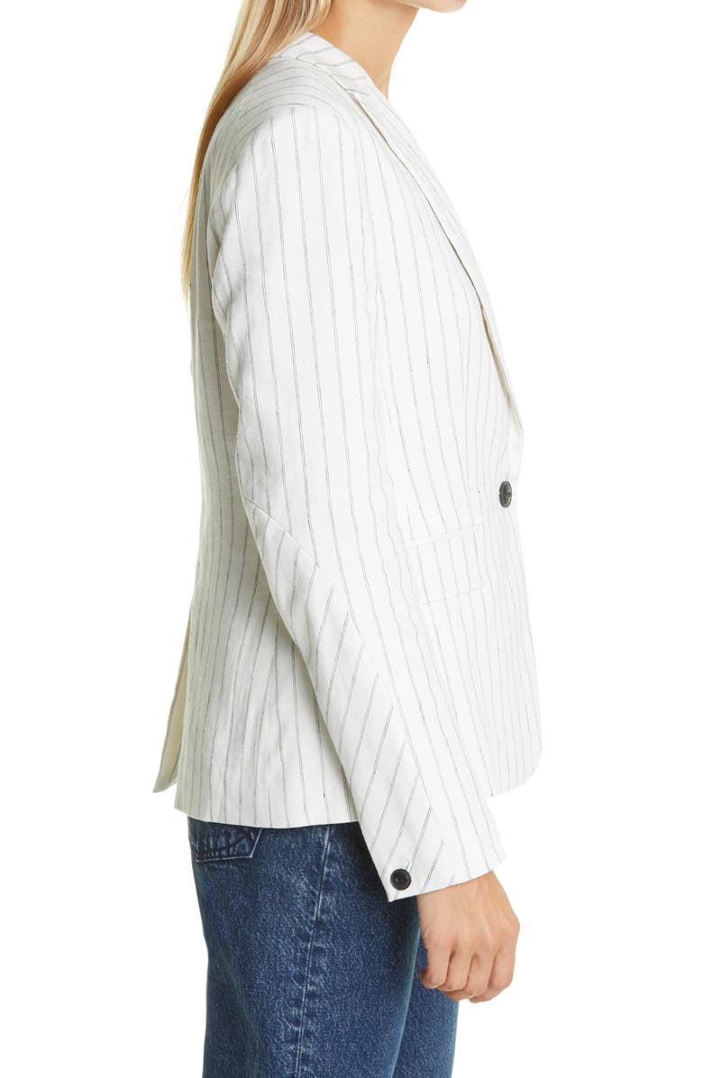 rag & bone Lexington Stripe Linen Blend Blazer, Alternate, color, 