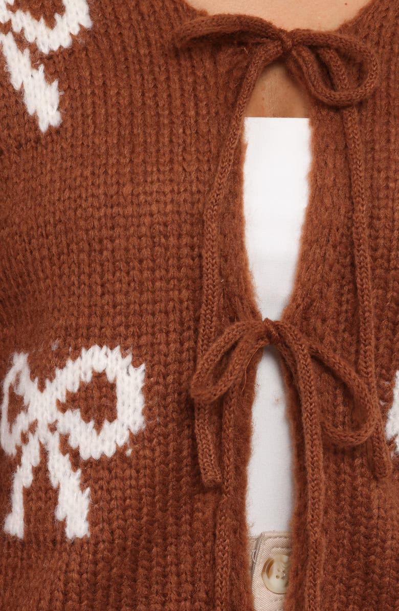 Petal & Pup Vienna Bow Cardigan, Alternate, color, Camel