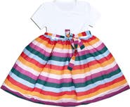 JOE-ELLA Kids' Chiffon Stripe Dress