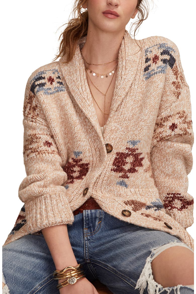 Santa Fe Intarsia Horse Cardigan, Alternate, color, MULTI