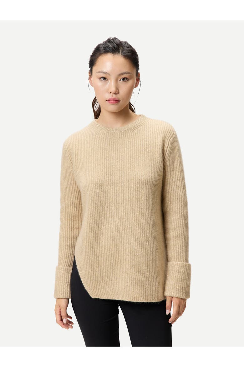 Cashmere Sweater with Detachable Collar, Alternate, color, beige
