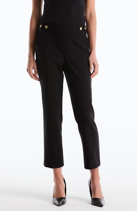 Tab Detail Straight Leg Pants