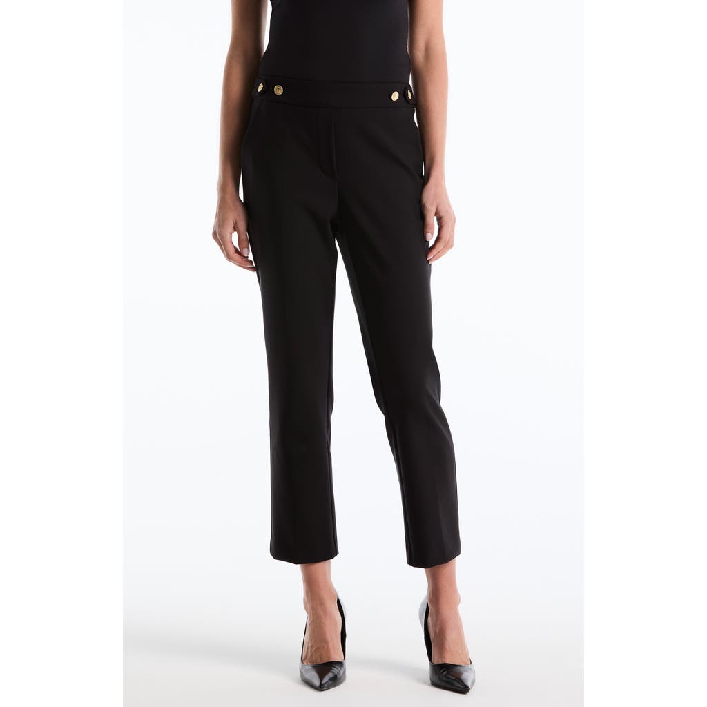 Laundry By Shelli Segal Tab Detail Straight Leg Pants In Black