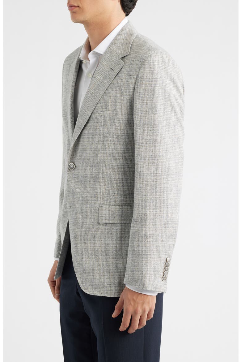 Jeff Regular Fit Grey Mélange Silk & Wool Sport Coat, Alternate, color, SILVER