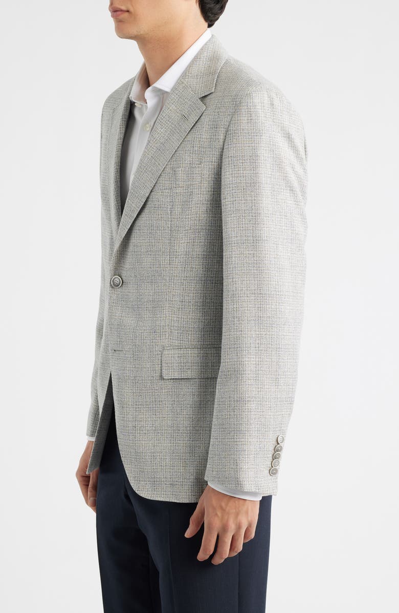 BOSS Jeff Regular Fit Grey Mélange Silk & Wool Sport Coat, Alternate, color, Silver