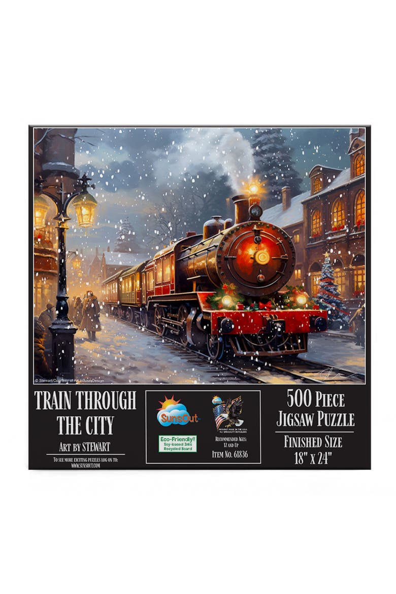 Train Through the City 500 piece Jigsaw Puzzle for Adults, Alternate, color, Multicolor