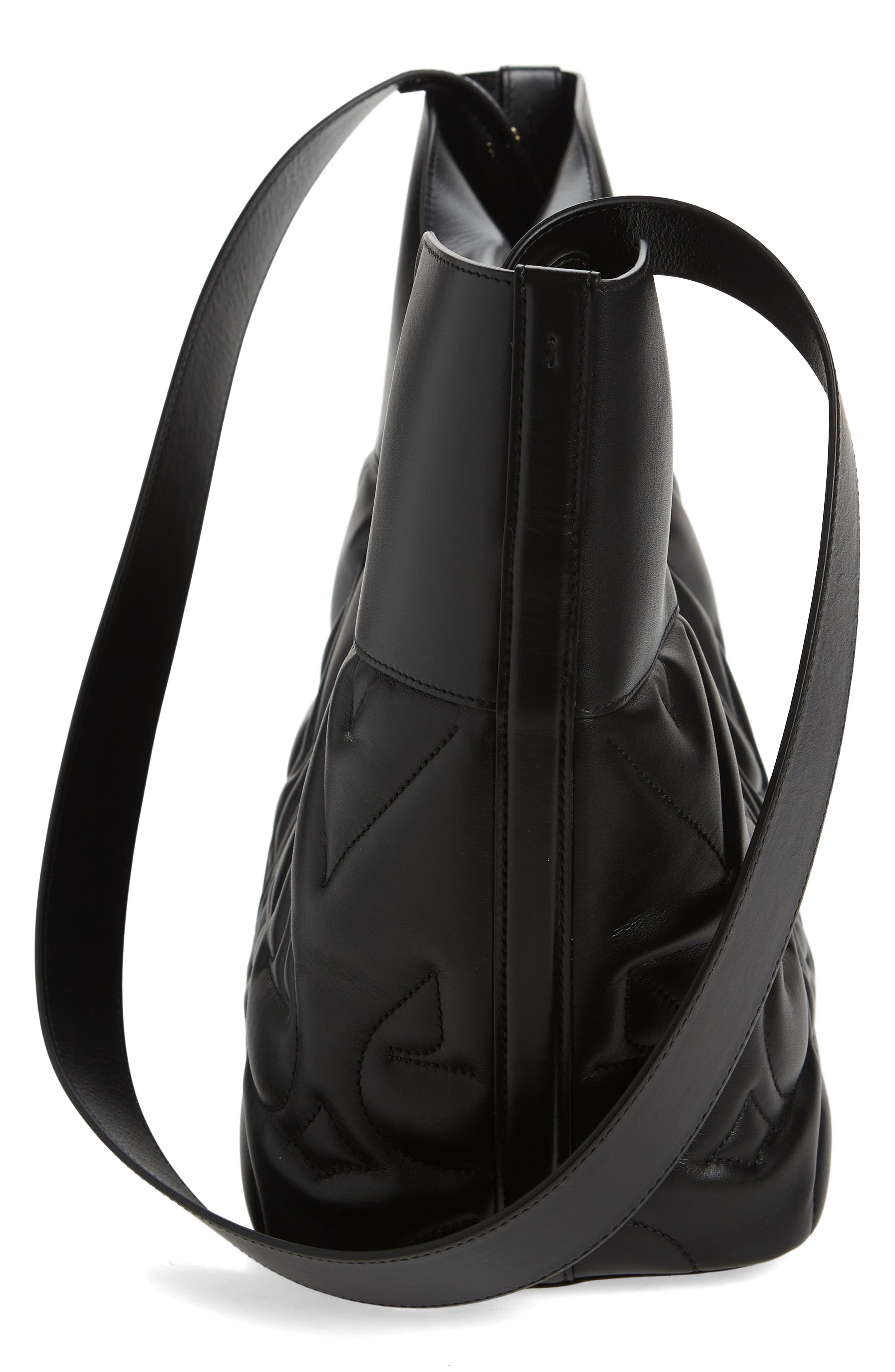 McQueen The Small Bow Logo Quilted Padded Leather Tote, Alternate, color, 