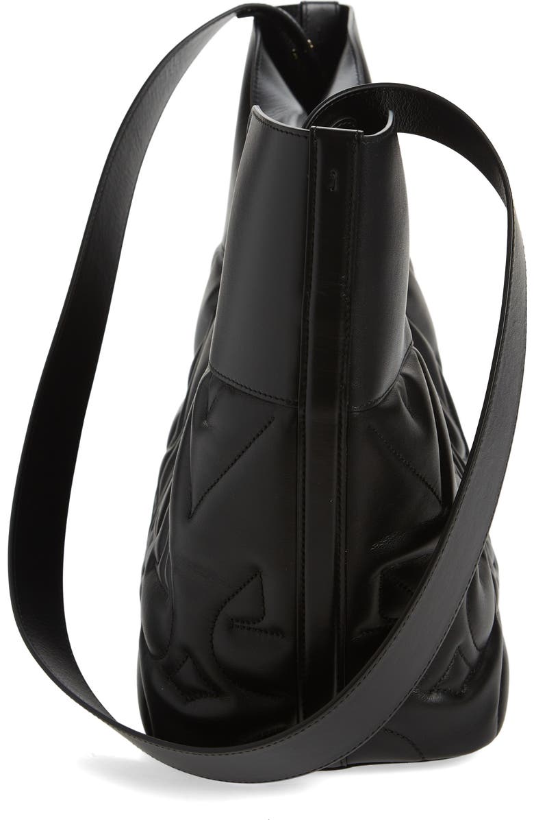 McQueen The Small Bow Logo Quilted Padded Leather Tote, Alternate, color,
