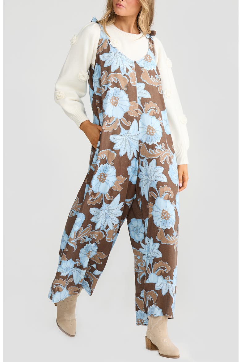 Temple Wide Leg Jumpsuit, Main, color, CHOCOLATE IBIZA