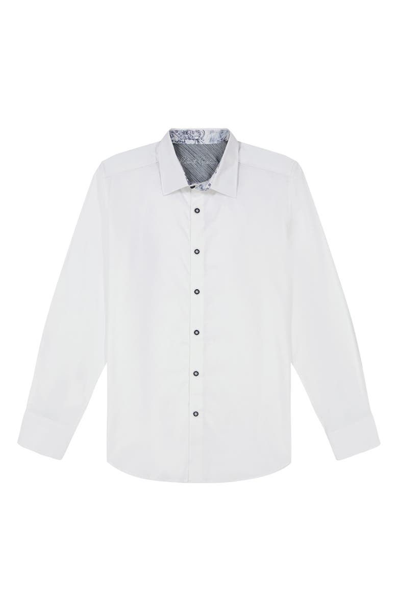 Robert Graham Odyssey Classic Fit Jacquard Long Sleeve Stretch Cotton Button-Up Shirt, Alternate, color, White