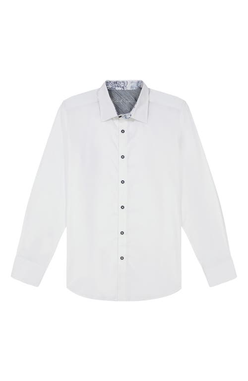 Robert Graham Odyssey Classic Fit Jacquard Long Sleeve Stretch Cotton Button-up Shirt In White