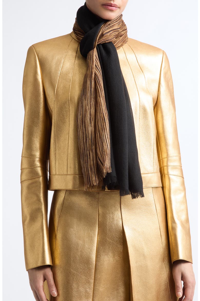 Oro Lienzo Cashmere Scarf, Alternate, color, BLACK-VICUNA