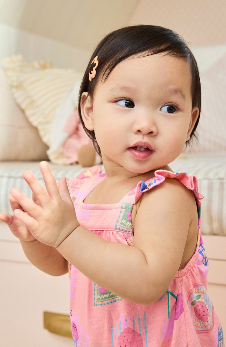 NEXT Fruit Print Romper, Alternate, color, Pink