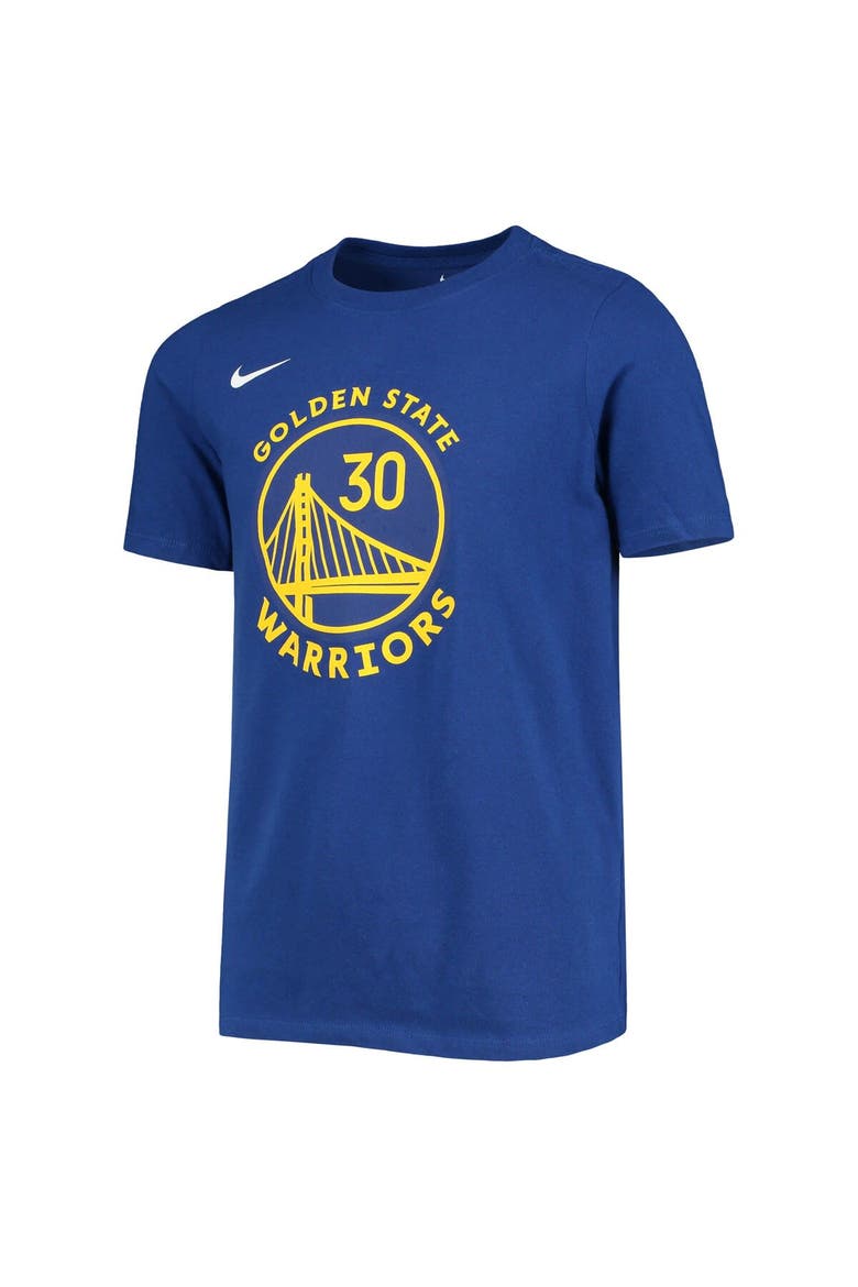 Youth Nike Stephen Curry Royal Golden State Warriors Logo Name & Number Performance T-Shirt, Alternate, color, Royal