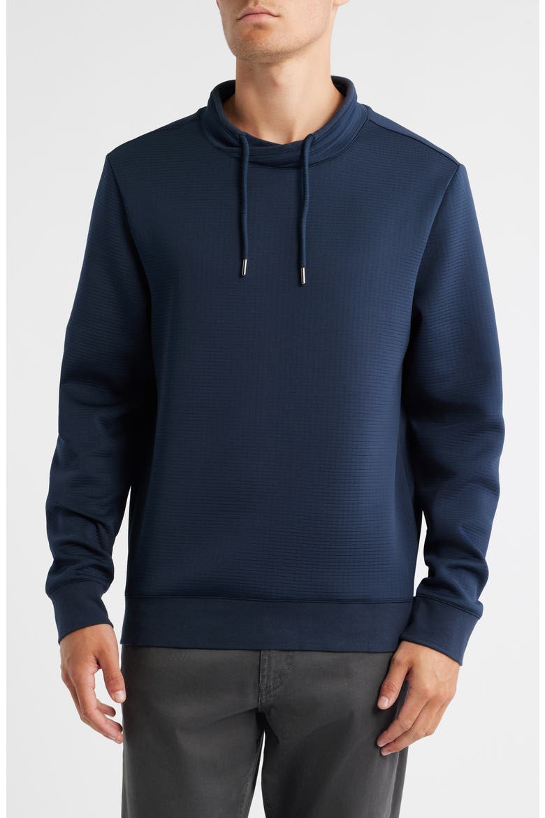 Drayton Crossover Mock Neck Sweatshirt, Main, color, NAVY