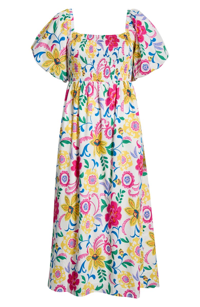 SUGARLIPS Kress Floral Maray Smocked Midi Dress, Main, color, 
