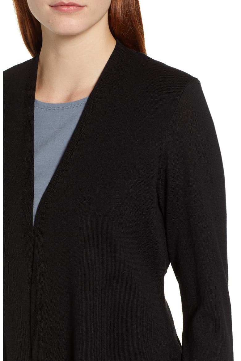 Back of Chair Long Cardigan, Alternate, color, BLACK ONYX