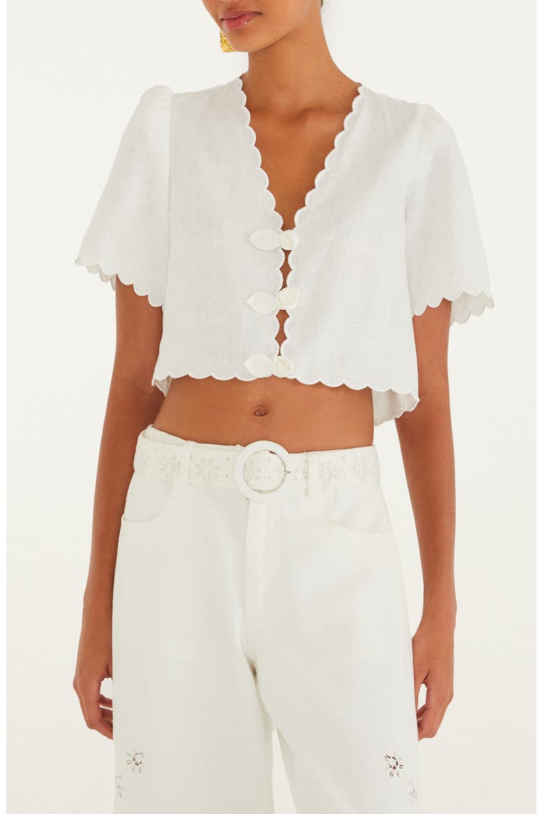 Roses Scallop Crop Top, Main, color, OFF-WHITE