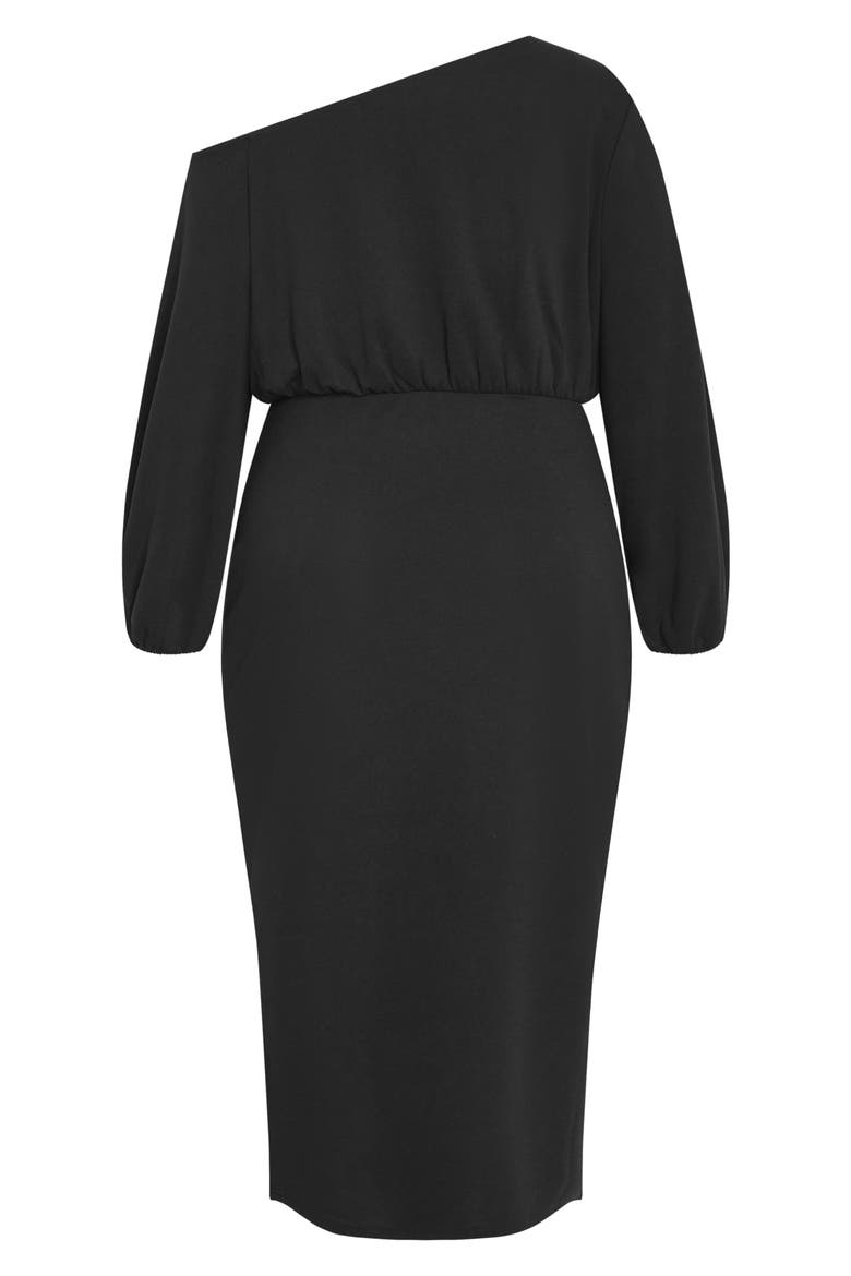 Alysia Long Sleeve Midi Dress, Alternate, color, BLACK