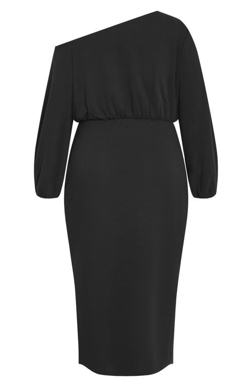 City Chic Alysia Long Sleeve Midi Dress In Black