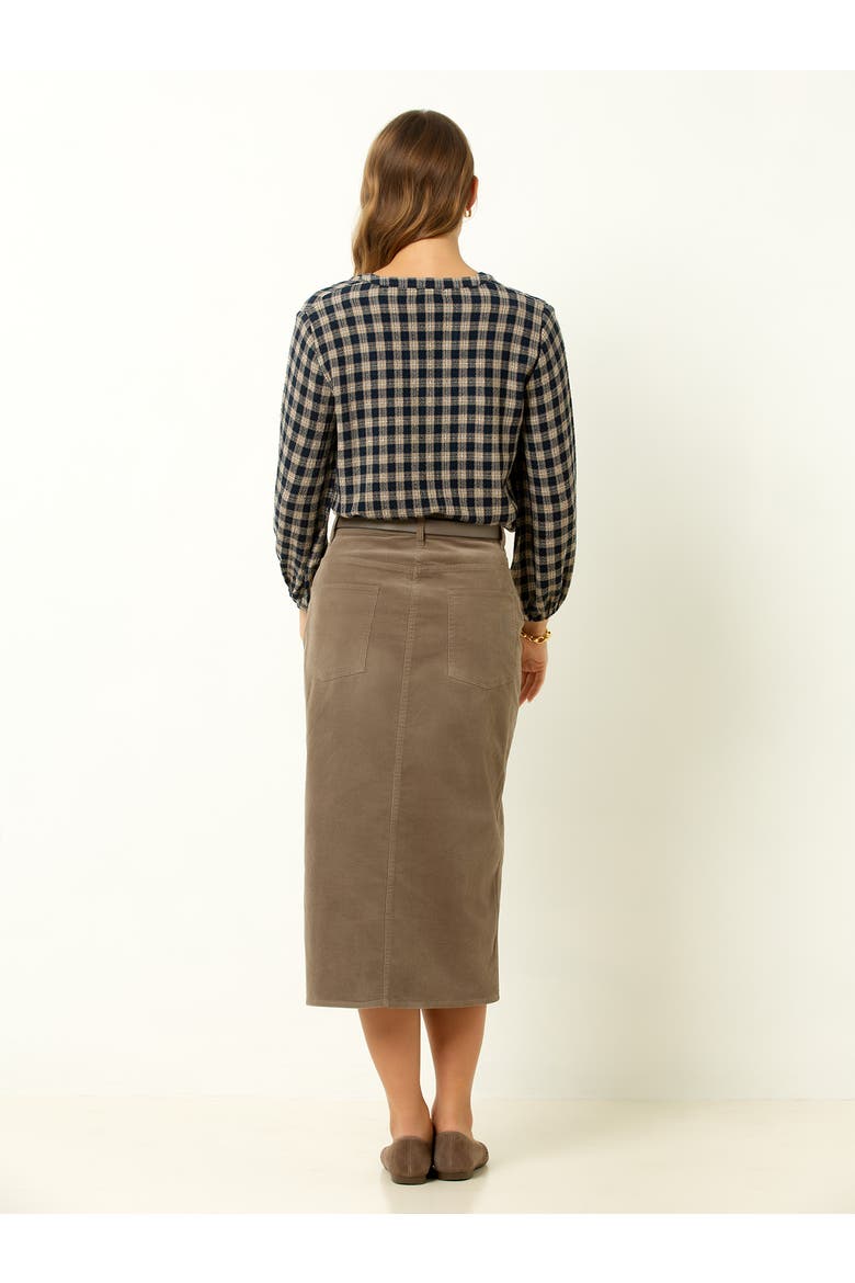 Corduroy Midi Skirt, Alternate, color, Driftwood