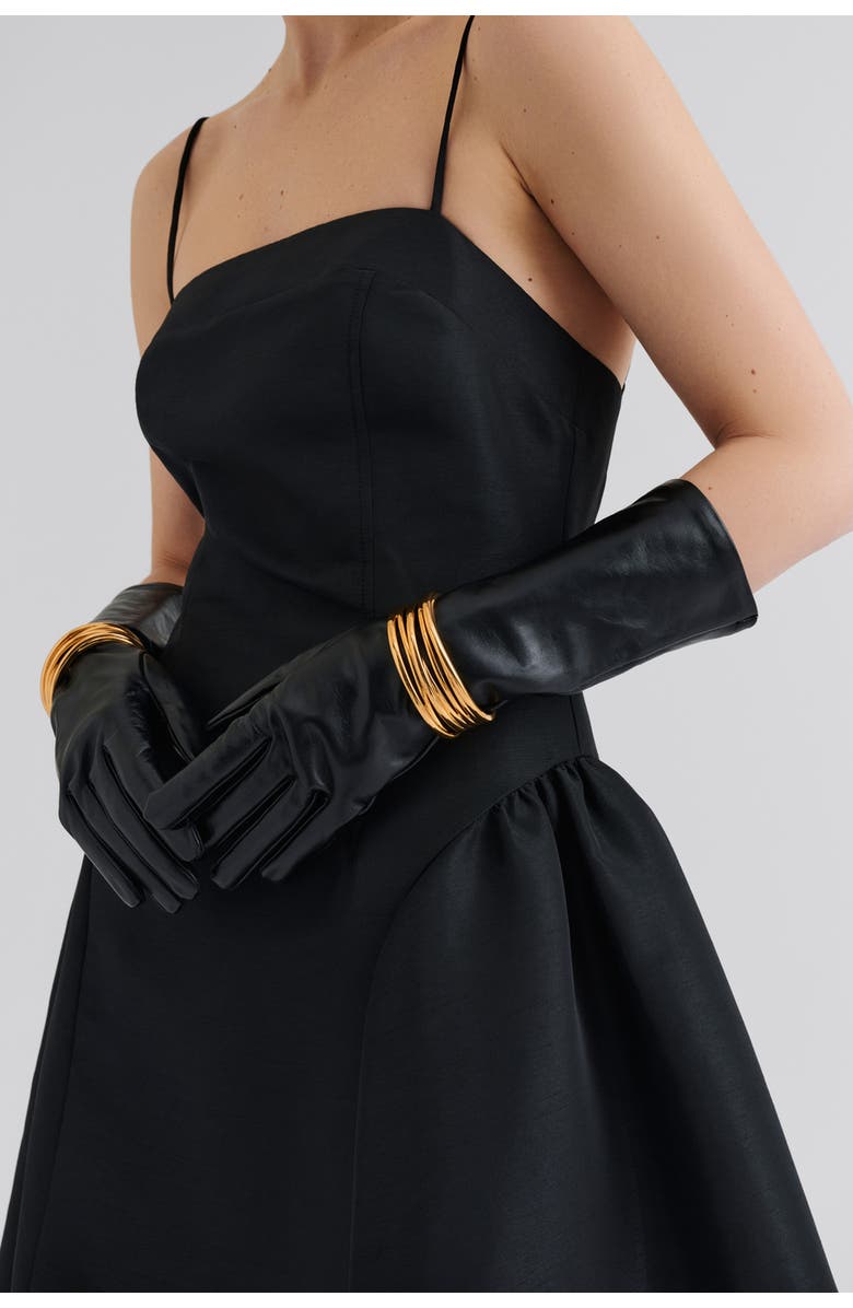 Malina Calista Exaggerated Hip Midi Dress, Alternate, color, Black