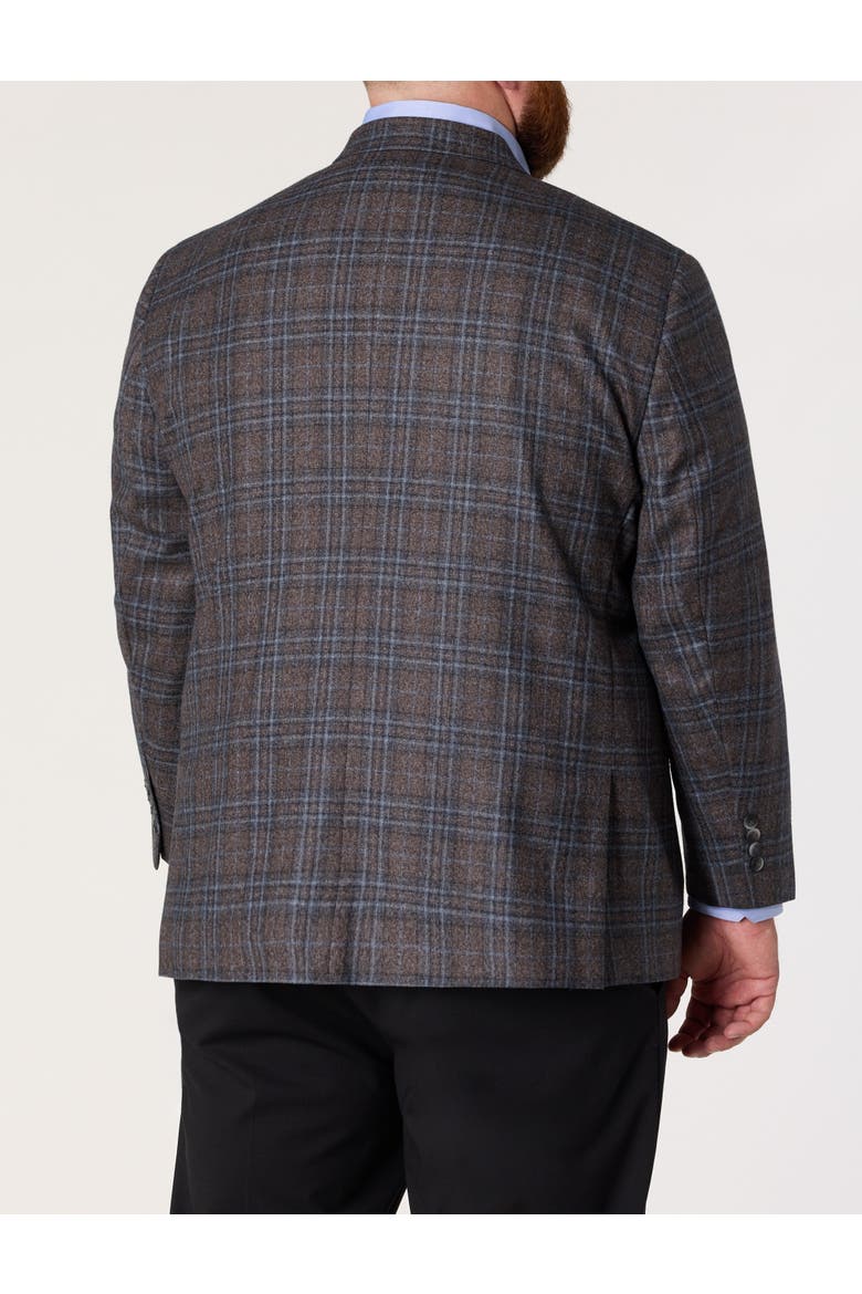 Big & Tall Washed Plaid Sport Coat, Alternate, color, GREY