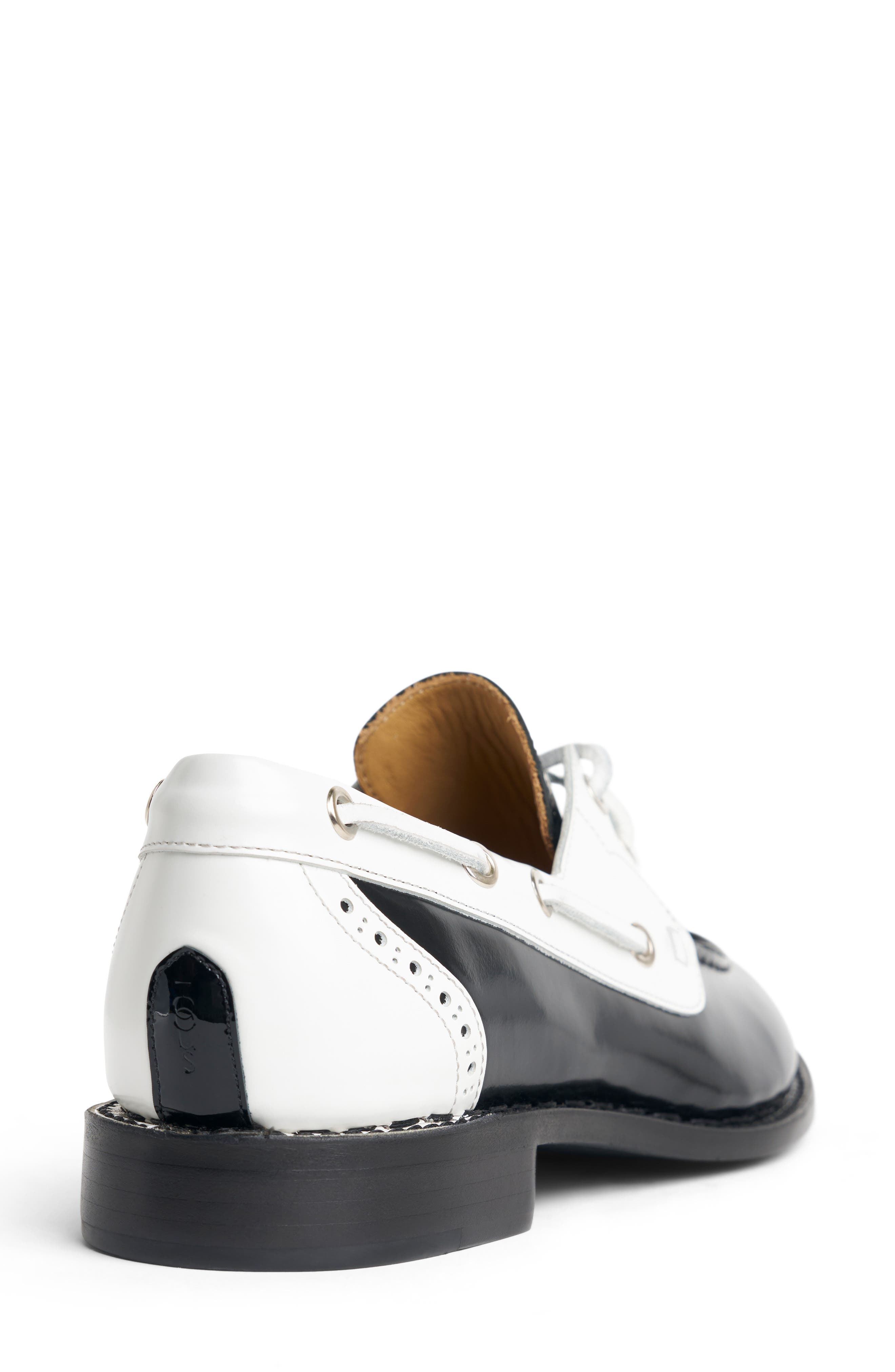 Ms Ginger Boat Shoe, Alternate, color, BLACK N WHITE