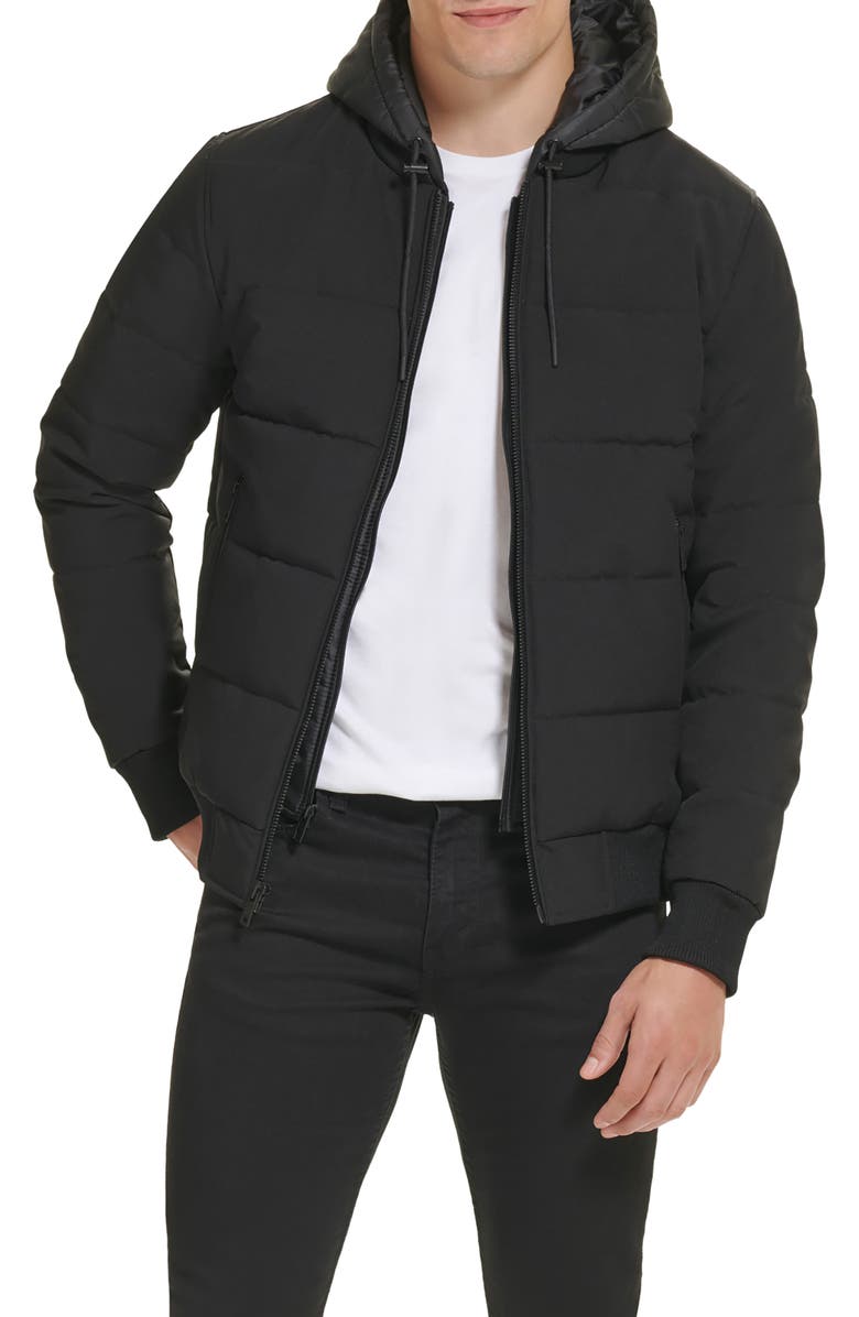 Kenneth Cole New York Oxford Hooded Bomber Jacket, Main, color,