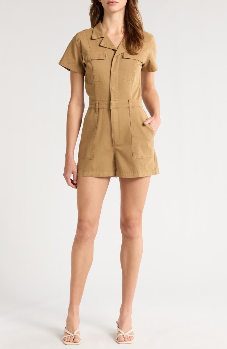 Pistola Morgan Stretch Cotton Utility Romper, Main, color, Khaki