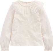 Mini Boden Kids' Tulle Accent Cotton Jersey Top