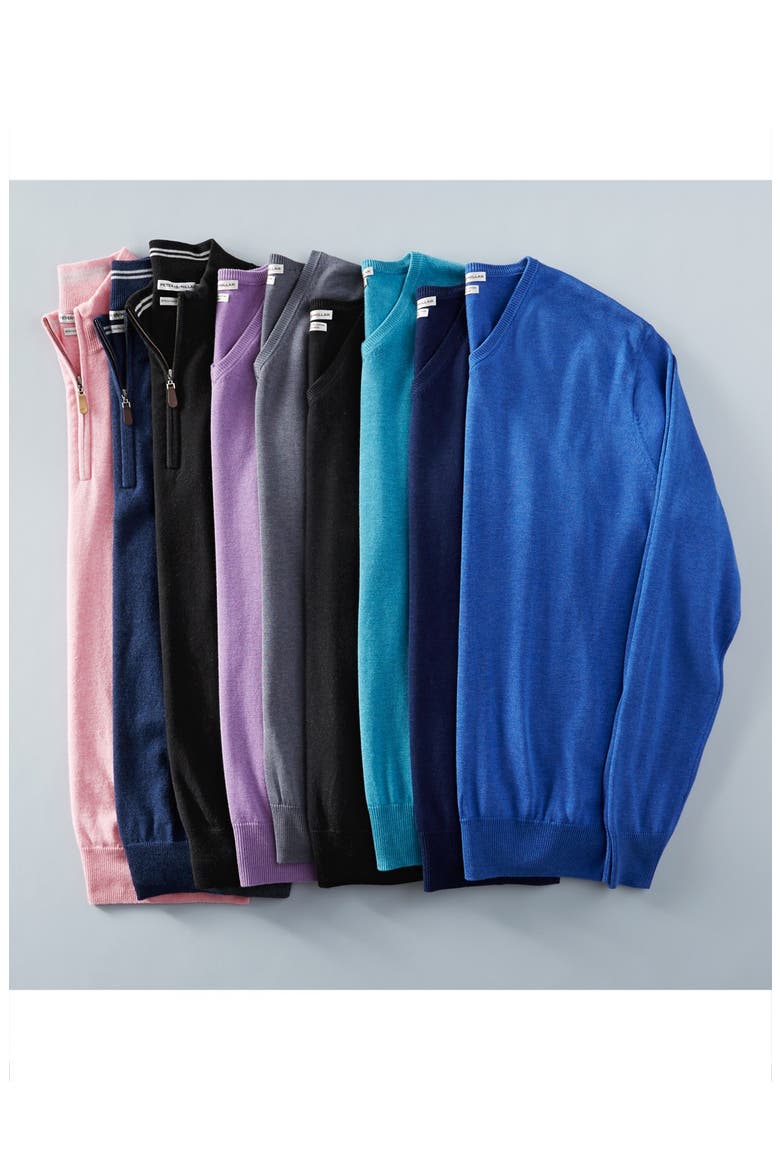 Silk Blend V-Neck Sweater, Alternate, color, SCOTTISH BLUE