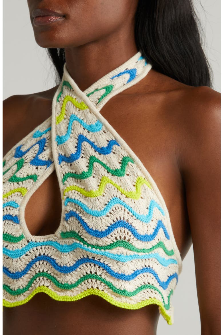 Jade Halter Crop Sweater Cover-Up Top, Alternate, color, JADE MULTI