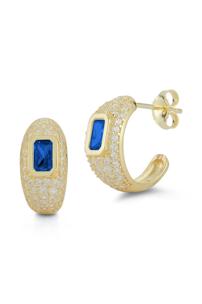 Cubic Zirconia Hoop Earrings, Main, color, GOLD