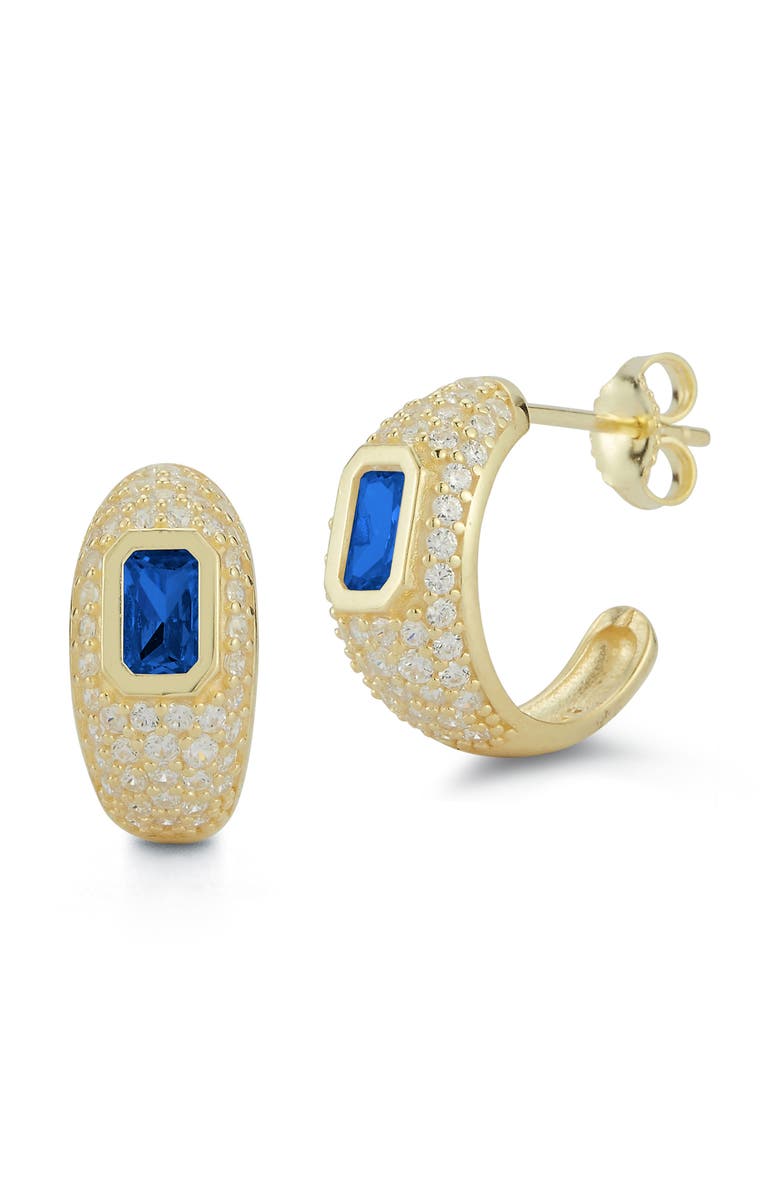 GLAZE JEWELRY Cubic Zirconia Hoop Earrings, Main, color, Gold