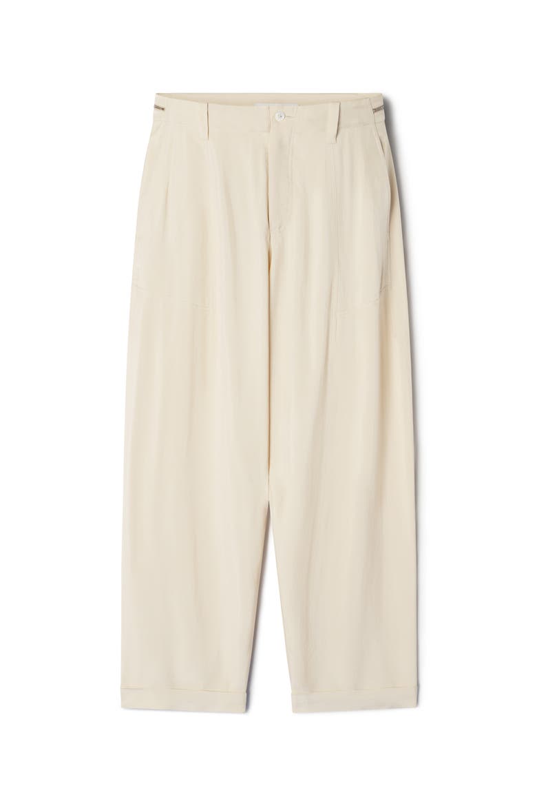 Loose-Fit Pants In Viscose, Alternate, color, Milk