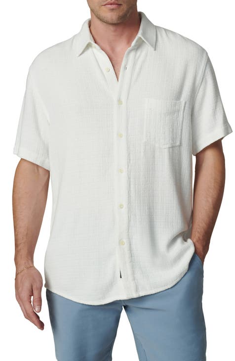 90s-00'S LLBean Slightly Fitted Check Pattern Short Sleeve Linen Shirt, Men's Size L, Vintage linen white type Vintage Second Hand