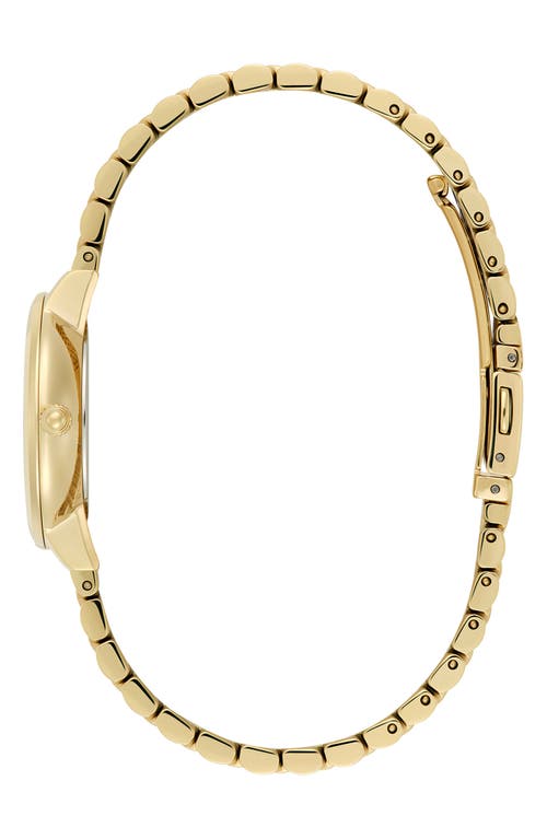 Olivia Burton Women's Honeycomb Ultra Slim Gold Tone Bracelet Watch, 28mm In Green